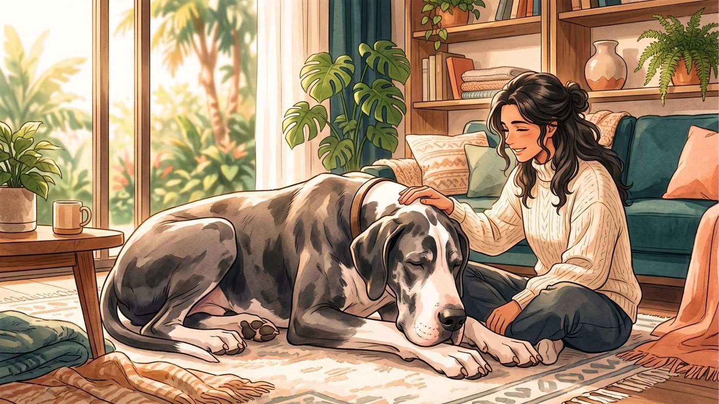 Representação visual comparando cães de diferentes portes e suas expectativas de vida