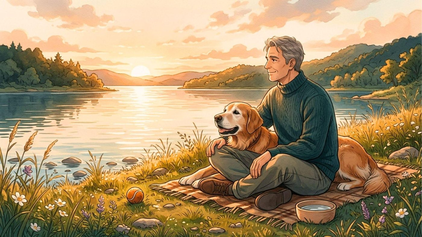 Tutor e cachorro aproveitando um momento de qualidade juntos